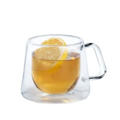 Set tazzine tè trasparenti in vetro borosilicato, da 200 ml