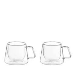 Set tazzine tè trasparenti in vetro borosilicato, da 200 ml