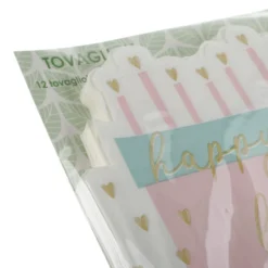 Set 12 tovaglioli happy birthday in carta