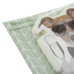 Set 12 tovaglioli Natale cane brindisi in carta