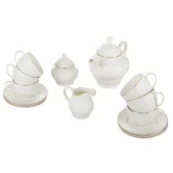 Set tè 15 pezzi porcellana bianca Royal
