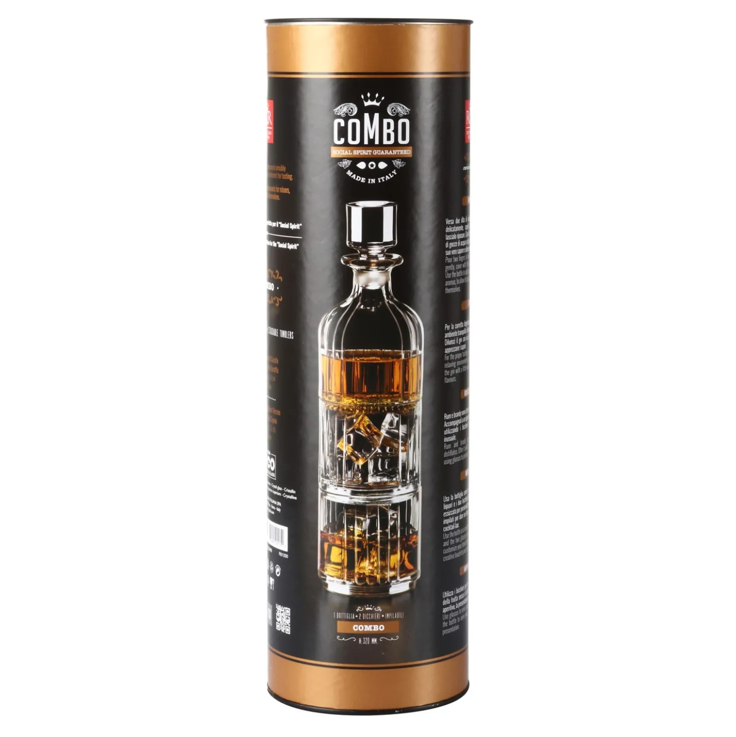 Set whisky bottiglia e 2 bicchieri Combo RCR