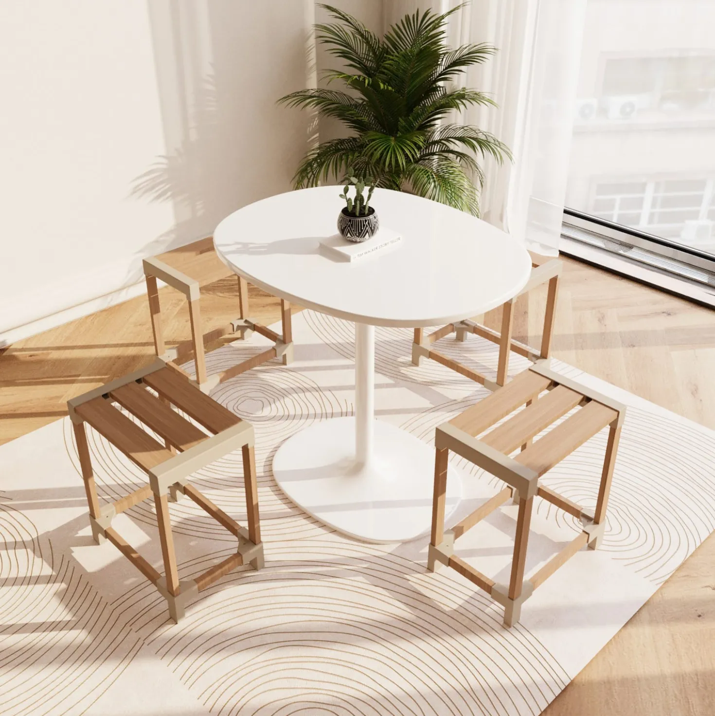Sgabello in legno 38,5x43x25 cm