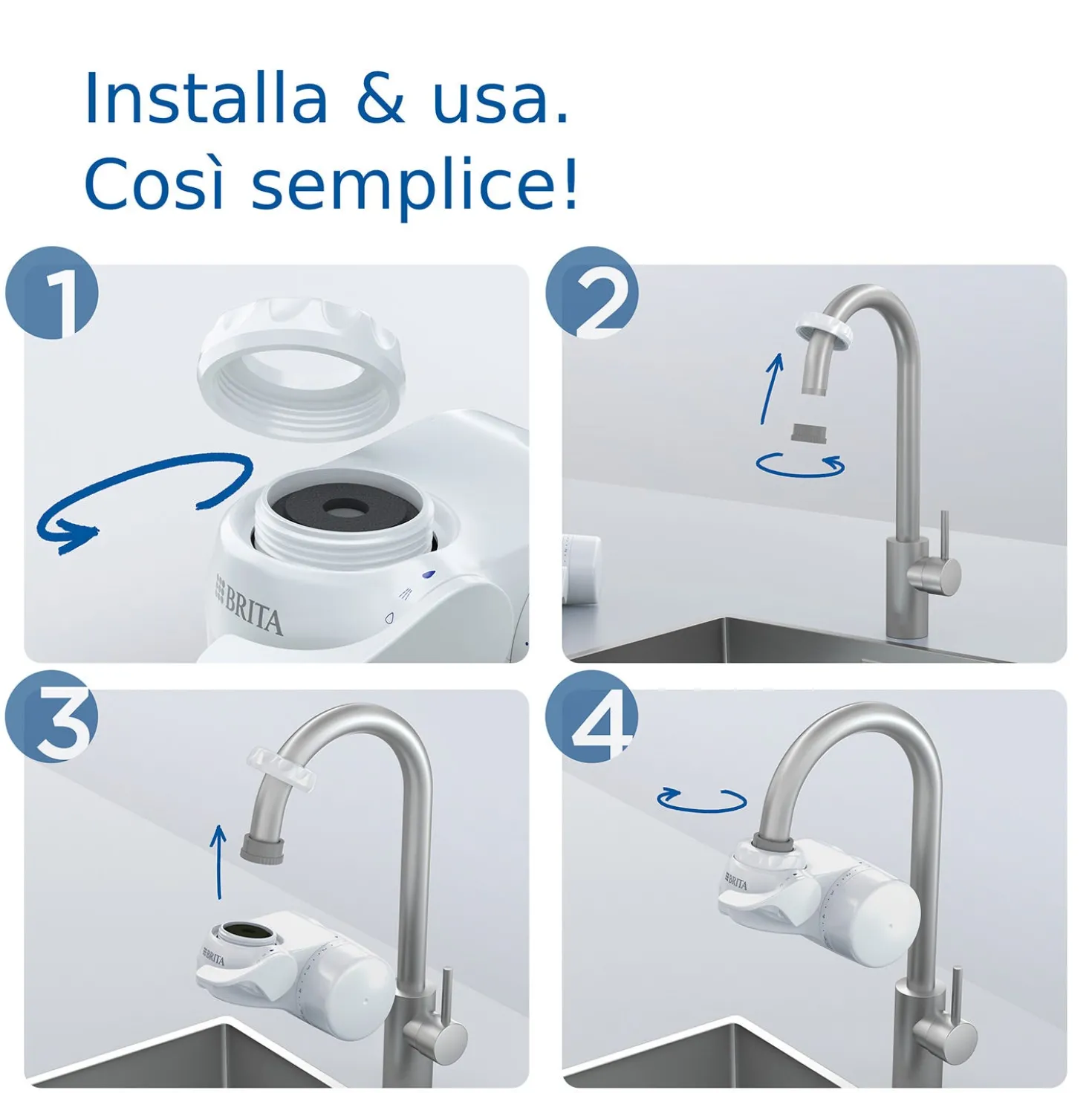 Sistema filtrante acqua per rubinetto Brita On Tap V