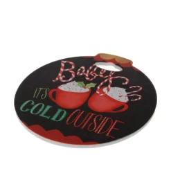 Sottopentola cioccolata pallina Natale in ceramica 20x21 cm