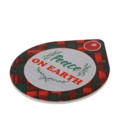 Sottopentola natalizio Peace on earth in ceramica 20x21 cm