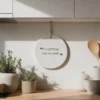Sottopentola tondo in ceramica bianca 20 cm con scritta