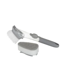 Spazzola lavapiatti con dispenser per sapone e spugna