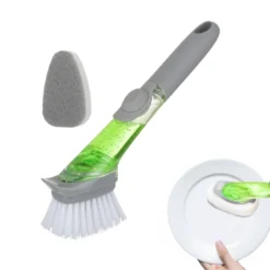 Spazzola lavapiatti con dispenser per sapone e spugna
