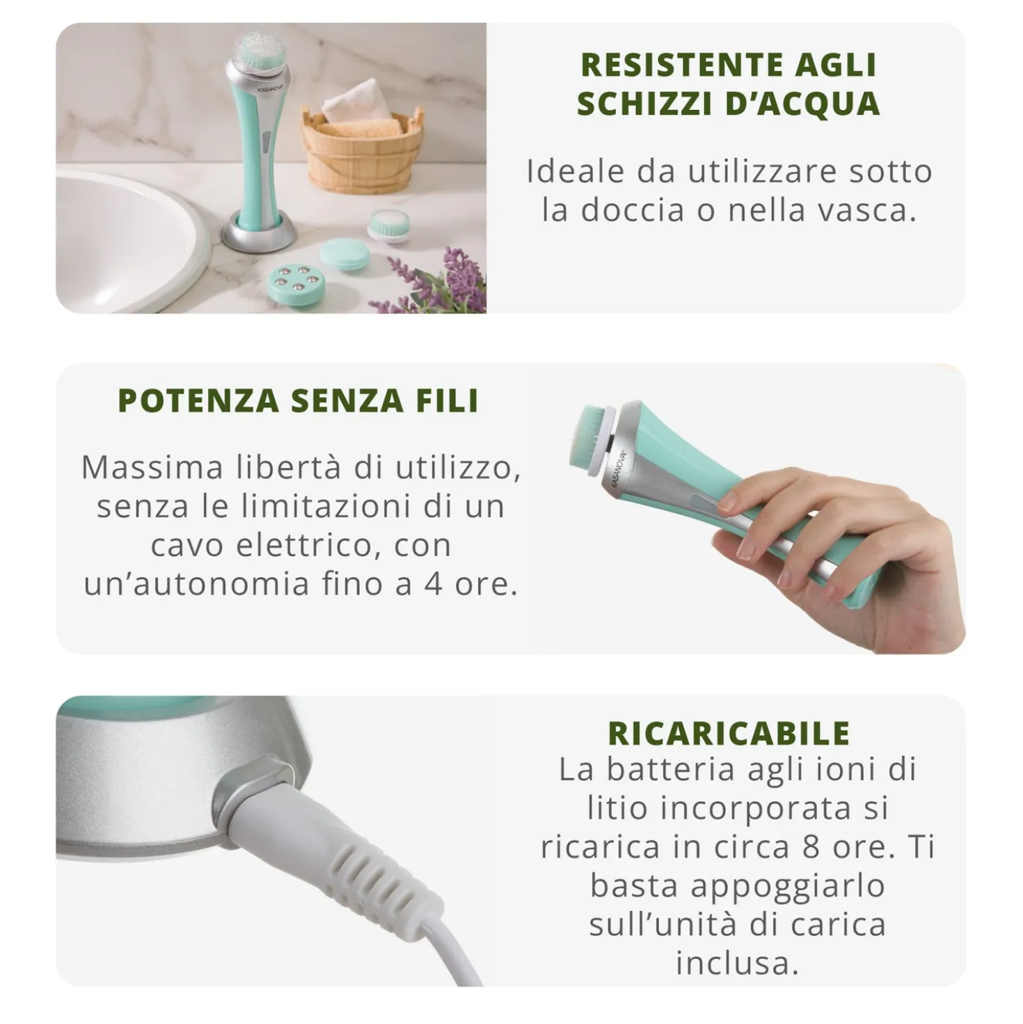 Spazzola viso ricaricabile senza fili