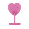 Specchio da tavolo cuore con led fucsia
