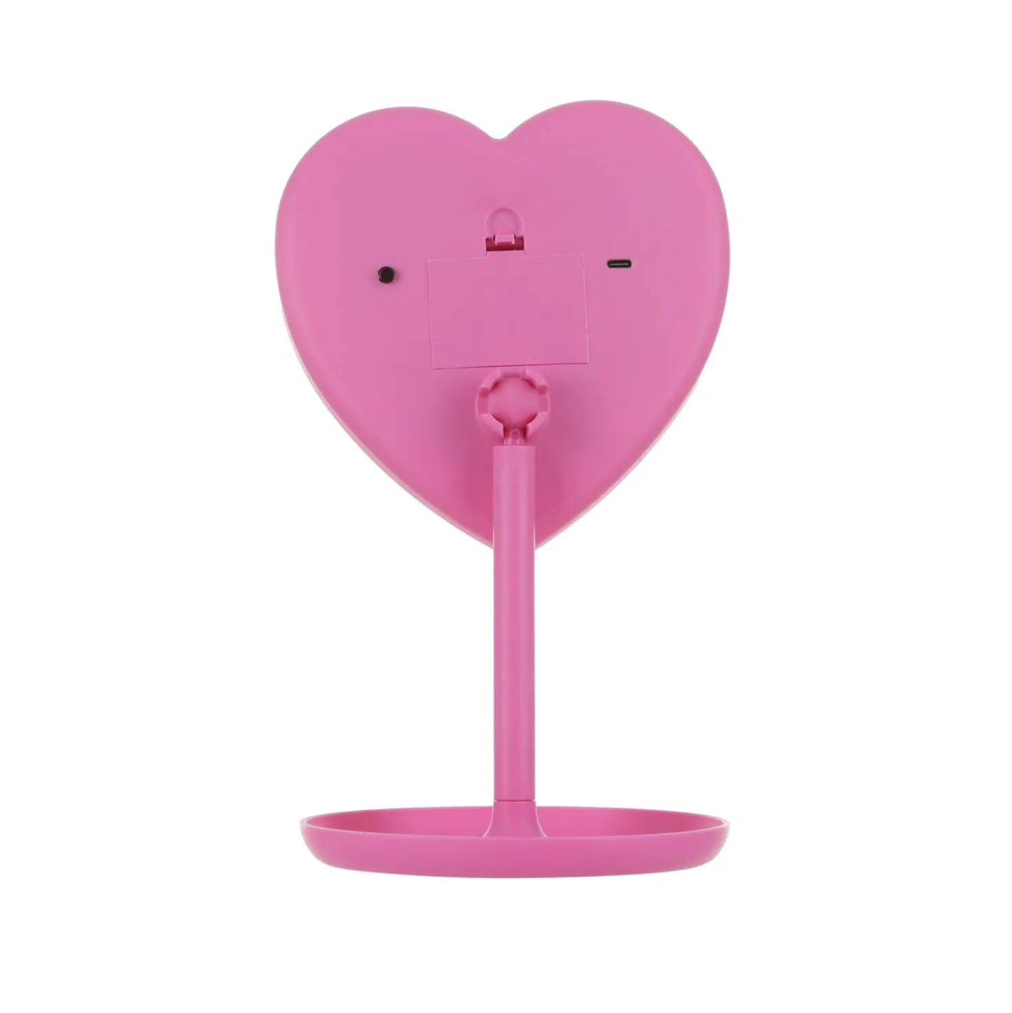 Specchio da tavolo cuore con led fucsia