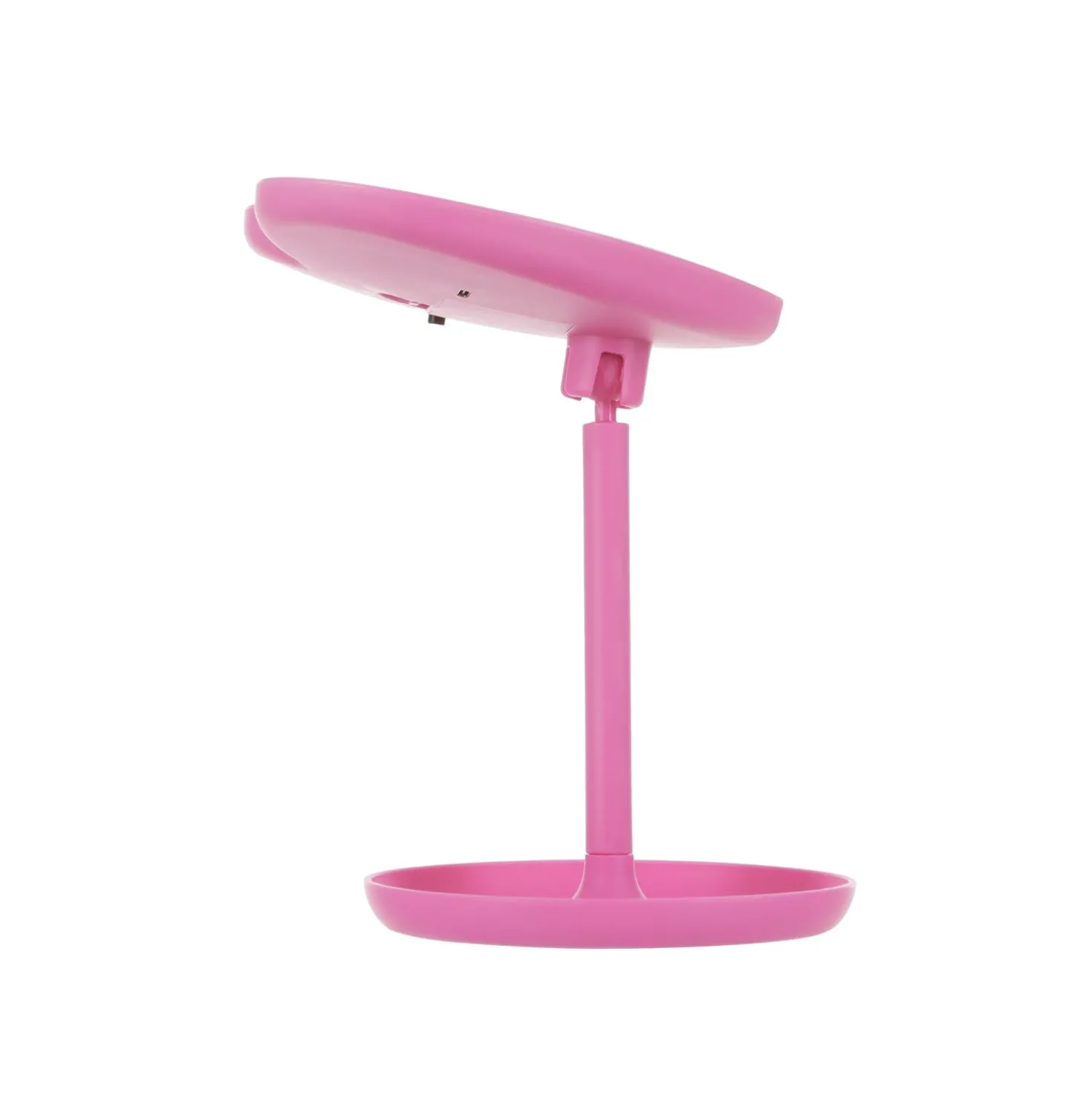 Specchio da tavolo cuore con led fucsia