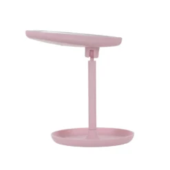 Specchio da tavolo cuore con led rosa