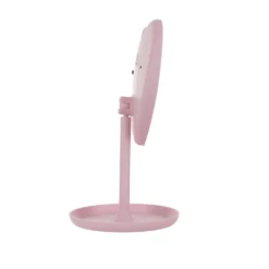Specchio da tavolo cuore con led rosa