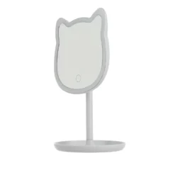 Specchio da tavolo gatto con led bianco