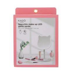 Specchio da tavolo gatto con led verde