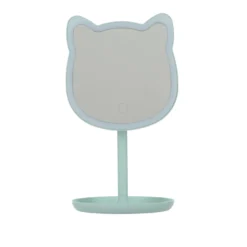 Specchio da tavolo gatto con led verde