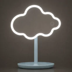 Specchio da tavolo nuvola con led azzurro