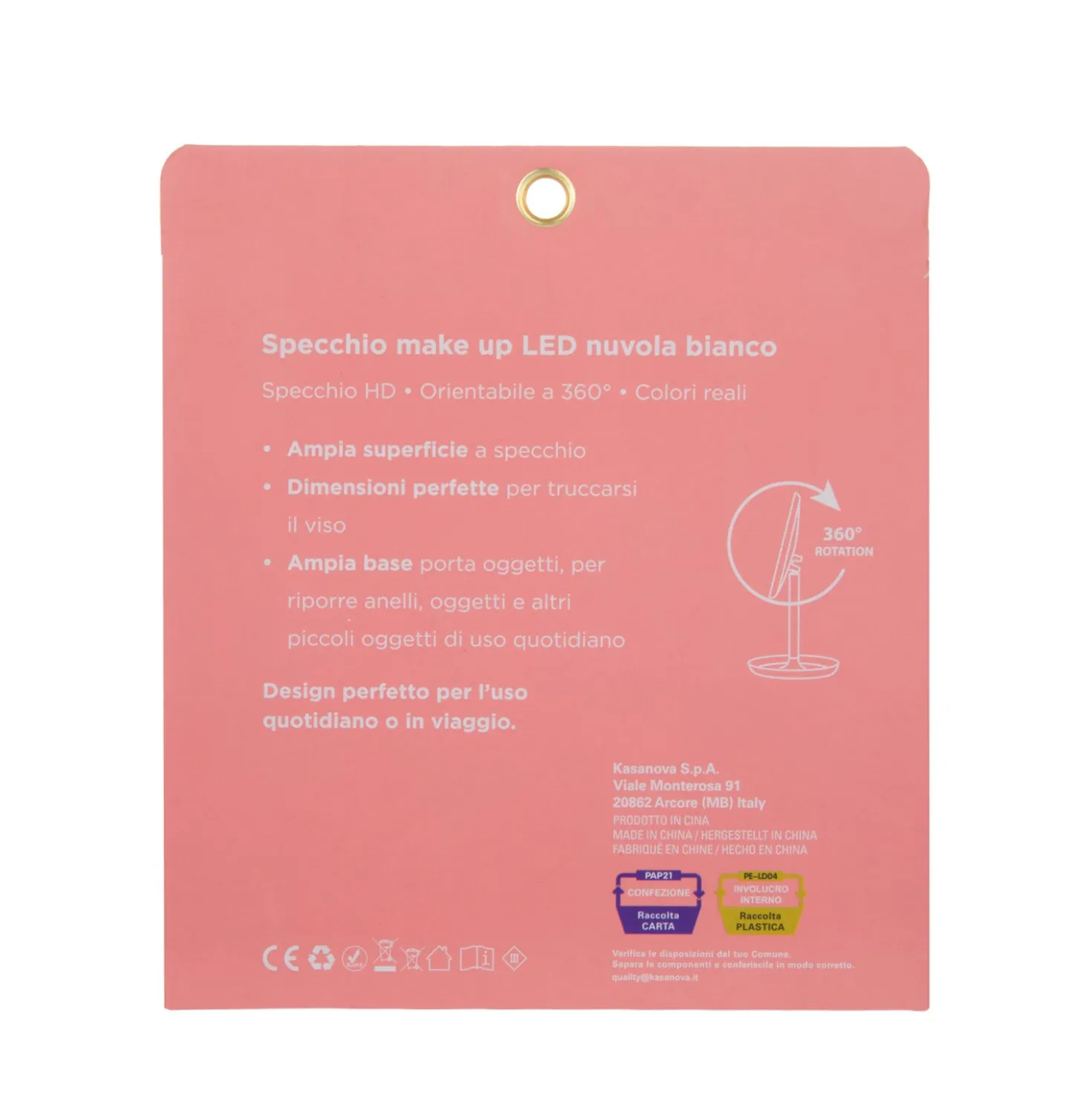 Specchio da tavolo nuvola con led bianco