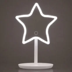 Specchio da tavolo stella con led bianco