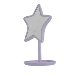 Specchio da tavolo stella con led lilla