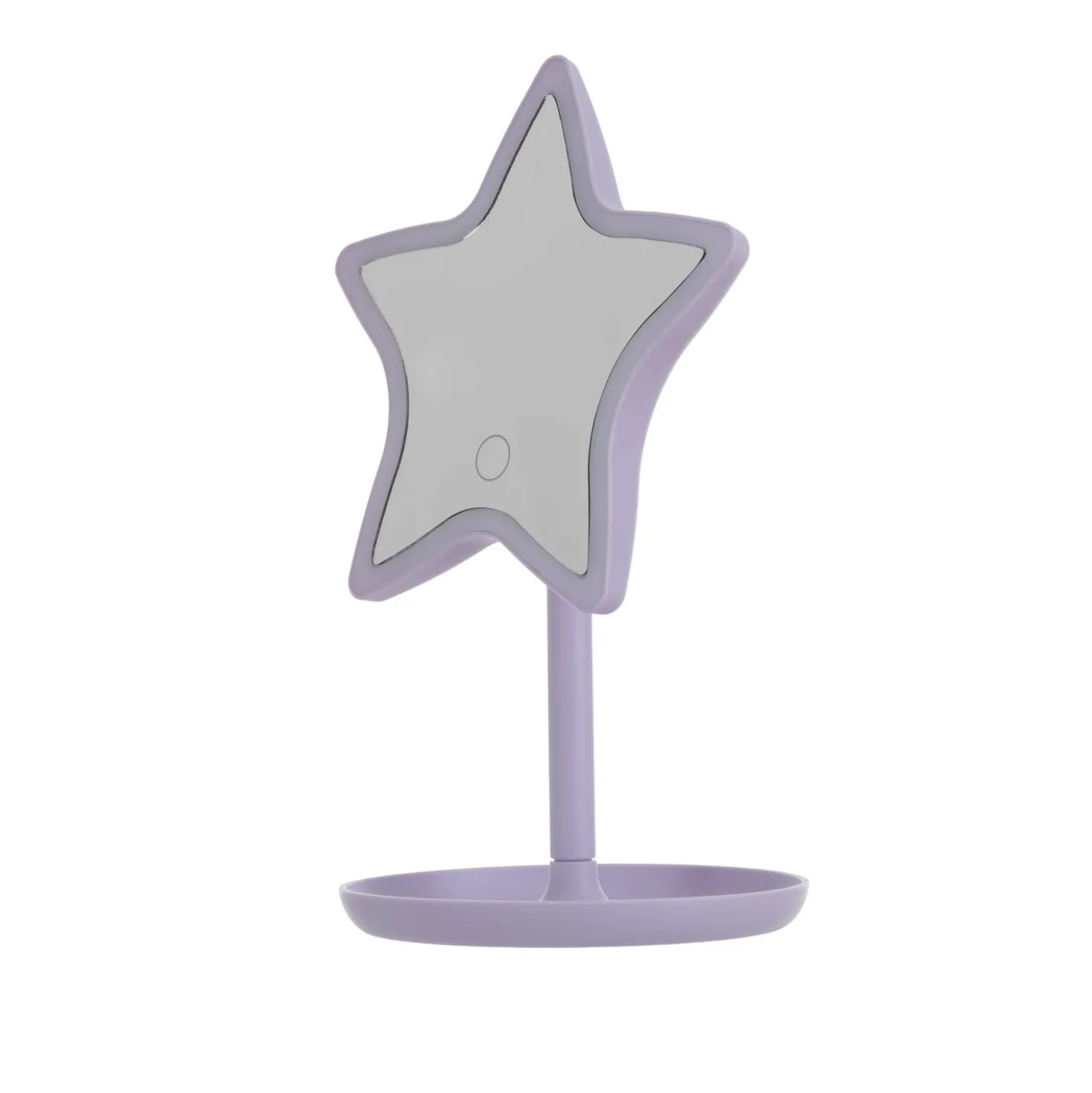 Specchio da tavolo stella con led lilla