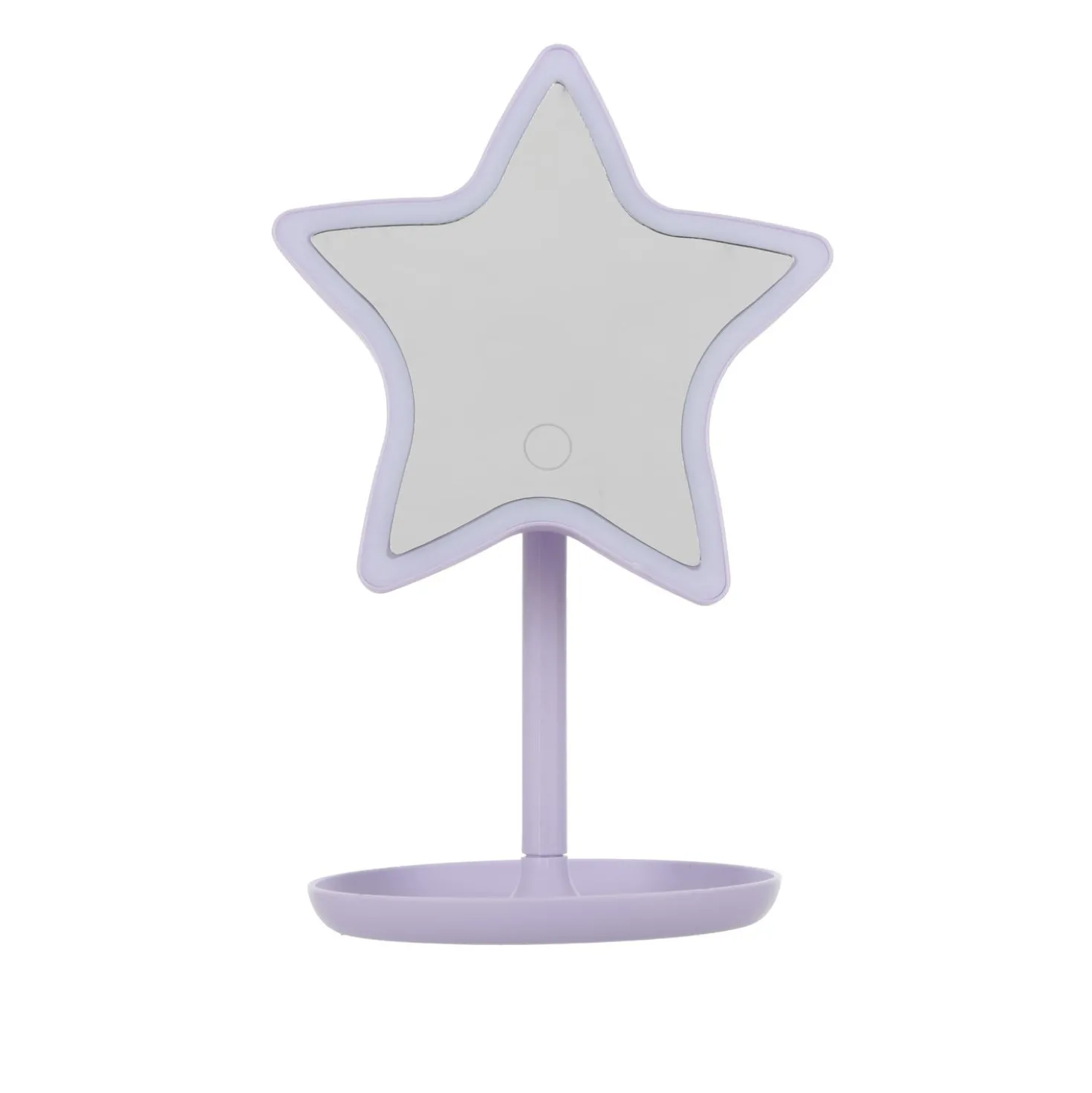 Specchio da tavolo stella con led lilla