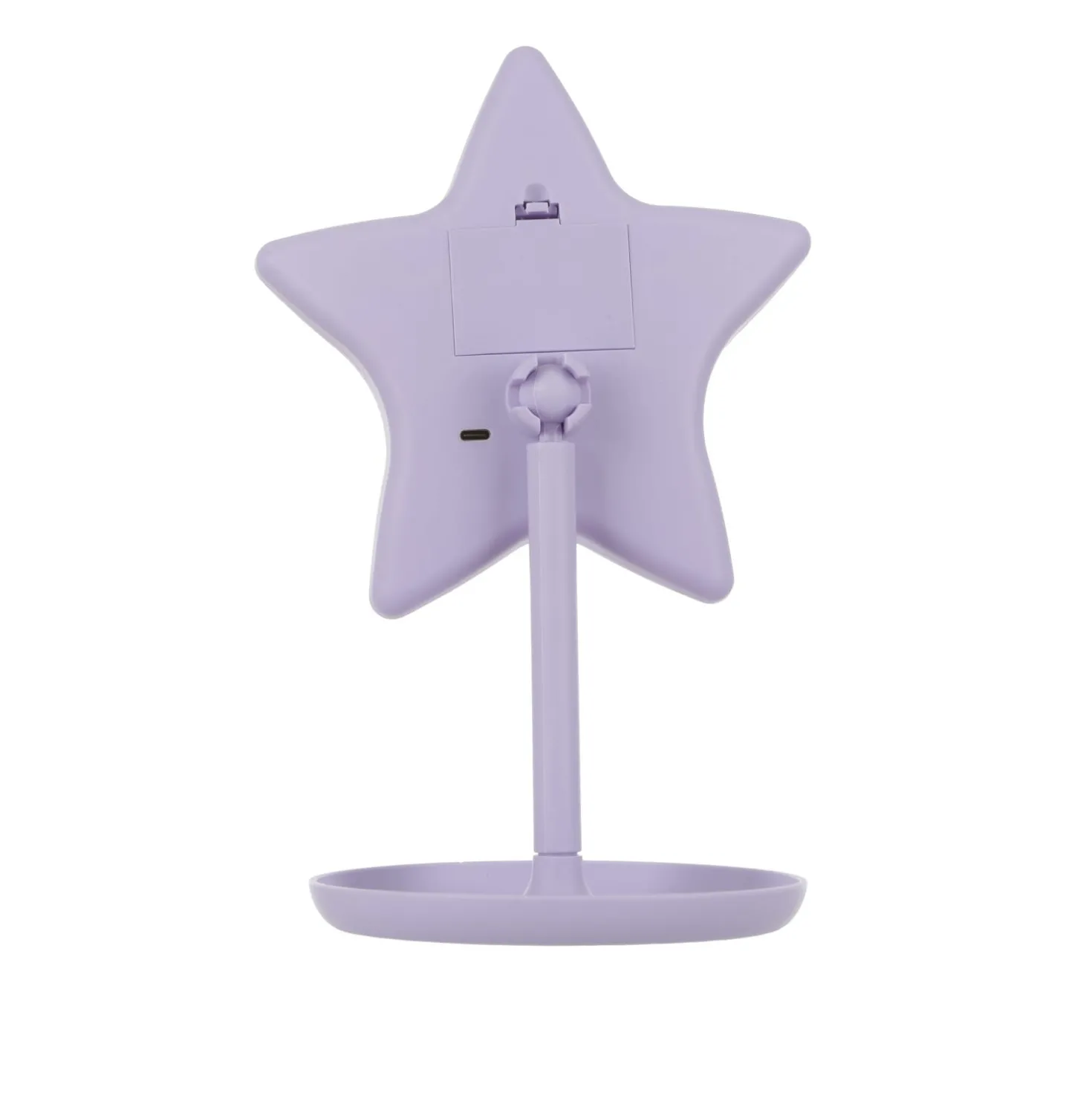 Specchio da tavolo stella con led lilla