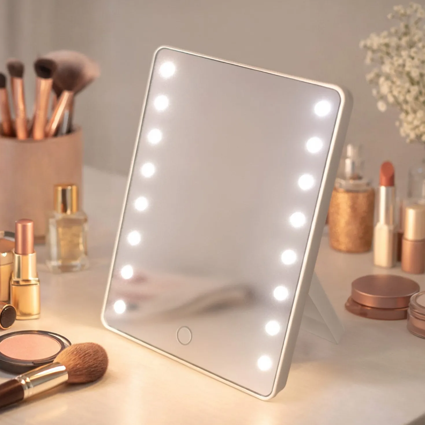 Specchio per trucco con LED bianco 17x28,5 cm