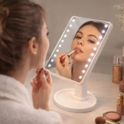Specchio per trucco con LED bianco 17x28,5 cm
