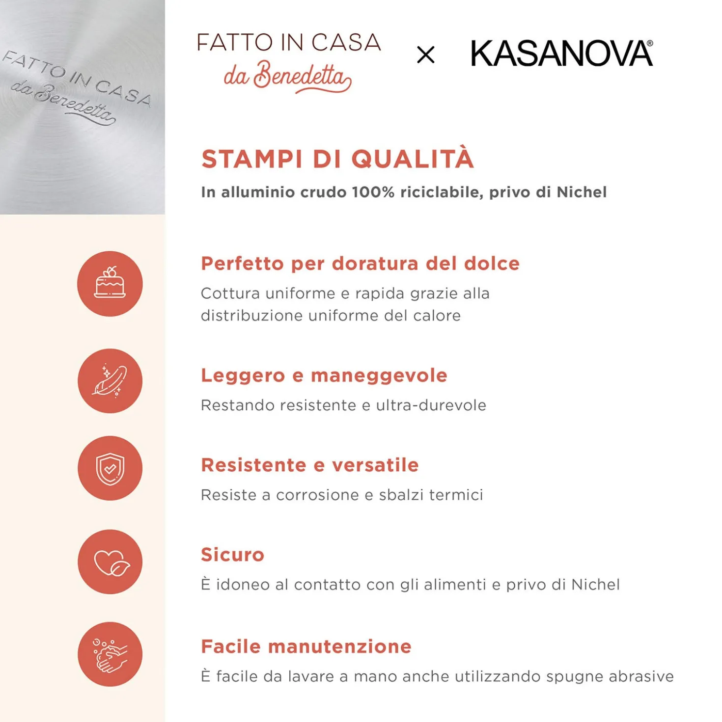 Stampo Chiffon cake 24 cm Fatto in casa da Benedetta alluminio