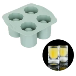 Stampo ghiaccio in silicone 4 cubi tondi