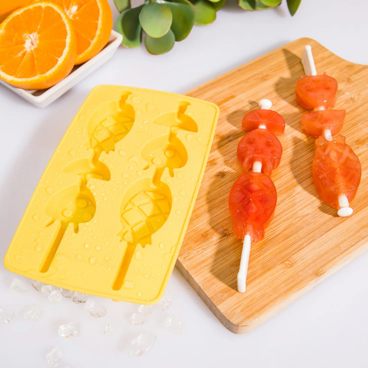 Stampo 2 ghiaccioli frutta giallo