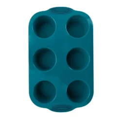 Stampo 6 muffin silicone azzurro