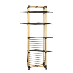 Stendibiancheria a torre 69x69x175 cm effetto legno