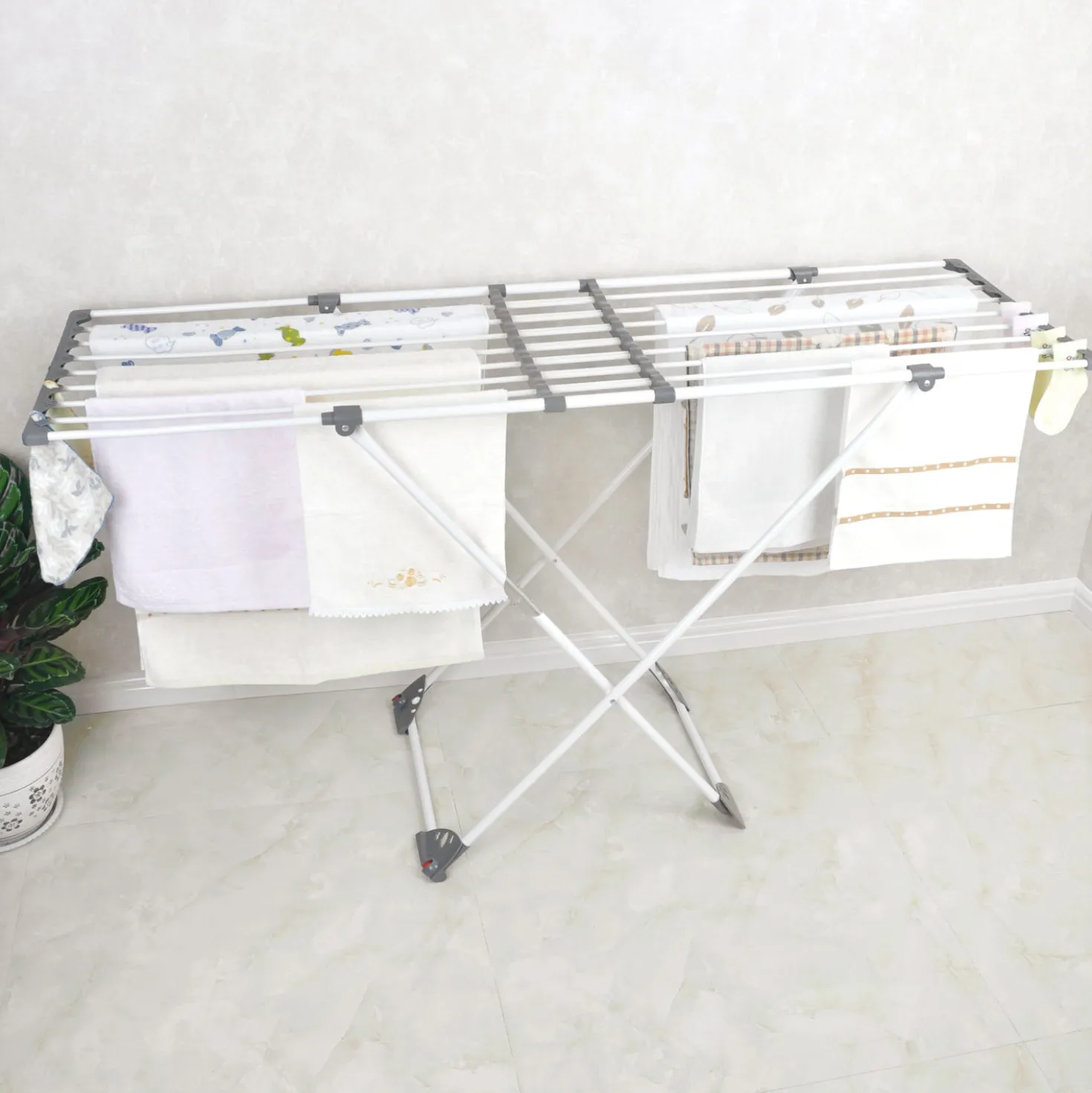 Stendibiancheria estensibile grigio, 108 - 190x94x57 cm