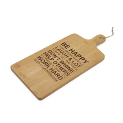 Tagliere 45x21 cm bambù con manico e scritte