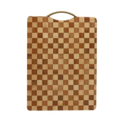 Tagliere 43,5x30 cm bambù scacchiera con manico