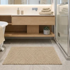 Tappeto bagno ciniglia 50x80 cm beige Rug