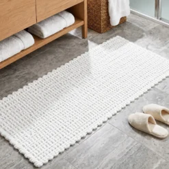 Tappeto bagno ciniglia 60x130 cm bianco Rug