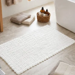 Tappeto bagno ciniglia 60x110 cm bianco Rug