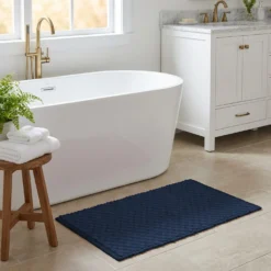 Tappeto bagno ciniglia 80x50 cm Dark blue