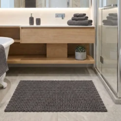 Tappeto bagno ciniglia 50x80 cm grigio Rug