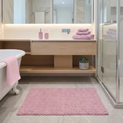 Tappeto bagno ciniglia 50x80 cm rosa Rug