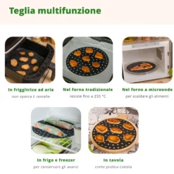 Tappeto in silicone forato tondo 21 cm