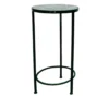 Tavolino portavaso in ferro 67 cm decoro verde