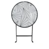 Tavolino portavaso tondo geometrico bianco