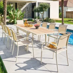 Tavolo da giardino allungabile 135 270x90x75,5 cm - Piazza argilla