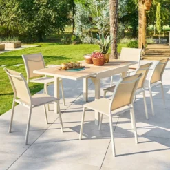 Tavolo da giardino allungabile 90 180x90x75,5 cm - Piazza argilla